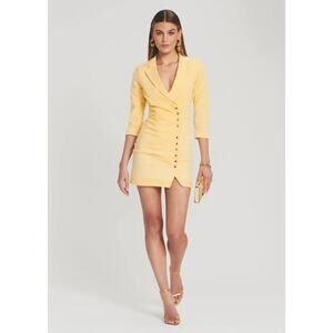 NWT Retrofete Willa Button Front Mini Denim Dress Size M Lemonade #1D457